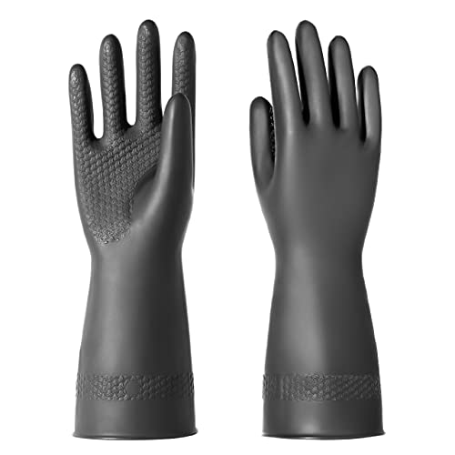 Chemical Resistant Latex Gloves, Cleaning Protective Safety Work - color: M/12.2''