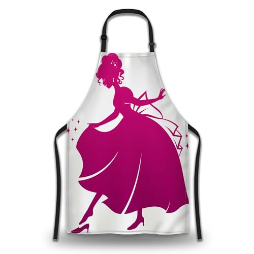 Garden Apron for Women Cinderella Mans Aprons for Kitchen Cooking Restaurant BBQ Painting Crafting Gardening 27” (W) x 31” (H), Waterproof Apron - color: Cinderella
