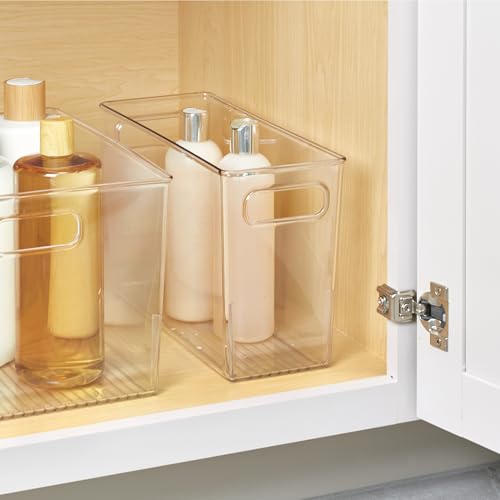 iDesign Slim Clear Plastic Bathroom Storage Bin, Tall Narrow - style: Pack of 1