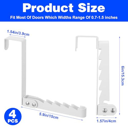 4 Pack Over The Door Hooks Hanger, Foldable Clothes Drying Rack, Space Saving Door Hanger for Clothing, Towels, Coats in Bedroom Bathroom Laundry Room
