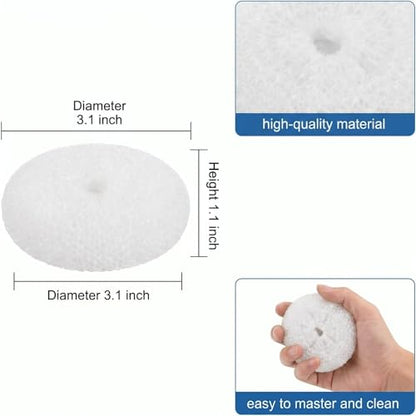 Blulu 15 Pcs Plastic Dish Scrubbers, Nylon Mesh Pads, White - color: White