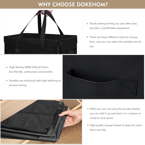 DOKEHOM 90L X-Large Rolling Laundry Basket Hamper on Wheels, Black - color: Black, size: X-Large Pro 29"