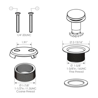 Champagne Bronze Bathtub Drain Kit with Overflow and Hair Catcher - color: Champagne Bronze