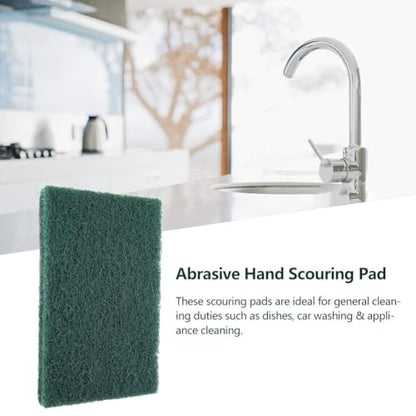 Heavy Duty Scouring Pads, 5pcs Durable Abrasive Sponge Scourer, Professional Industrial Cleaning Pads, Green Multi-Surface Material for Homeowners, Chefs, Kitchen Pots Pans, BBQ Gr - color: Green