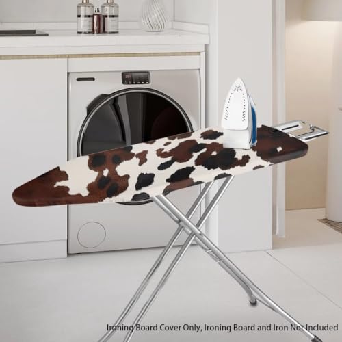 Ironing Covers with Elastic Edge, Cow Print Dustptoof and Scorch Resistant Iron Board Protector, Install Easy Ironing Board Accessories - color: Cow Print - B