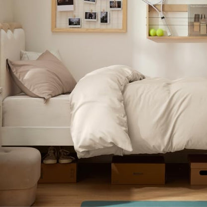 Bedsure Twin/Twin XL Duvet Cover, 1Pc Soft Double Brushed Bedding, Beige - color: 00 - Beige, size: Twin/Twin XL (Only Duvet Cover)