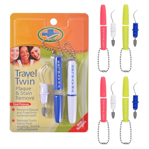 Dental travel Cleaning Kit (rose red & green, 2 pair) - color: rose red & green, size: 2 pair