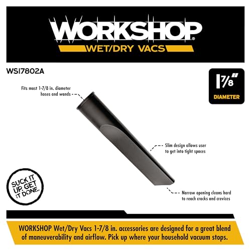 WORKSHOP Wet/Dry Vacs WS17802A 1-7/8-in. Crevice Tool Vacuum Attachment - size: 1-7/8"