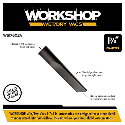 WORKSHOP Wet/Dry Vacs WS17802A 1-7/8-in. Crevice Tool Vacuum Attachment - size: 1-7/8"