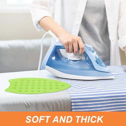 PATIKIL Silicone Iron Rest Pad, Multipurpose Hot Heat Resistant Iron Rest Plate Protective Pad for Ironing Board Hot Resistant Steamer Steam Compact Mat, Green - color: Green