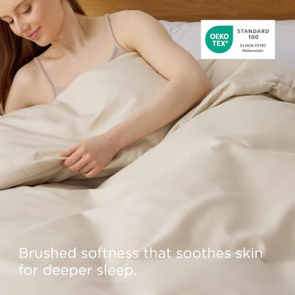 Bedsure Duvet Cover Full Size, 1Pc Soft Double Brushed Bedding, Beige - color: 00 - Beige, size: Full (Only Duvet Cover)