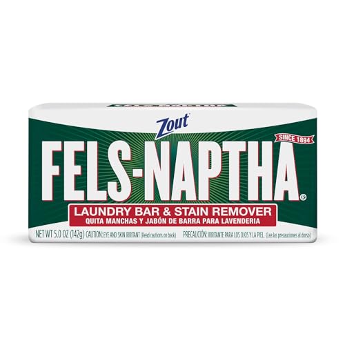 Fels Naptha Laundry Soap & Stain Remover Bar, Pack of 12 - size: 5 Ounce (Pack of 12)