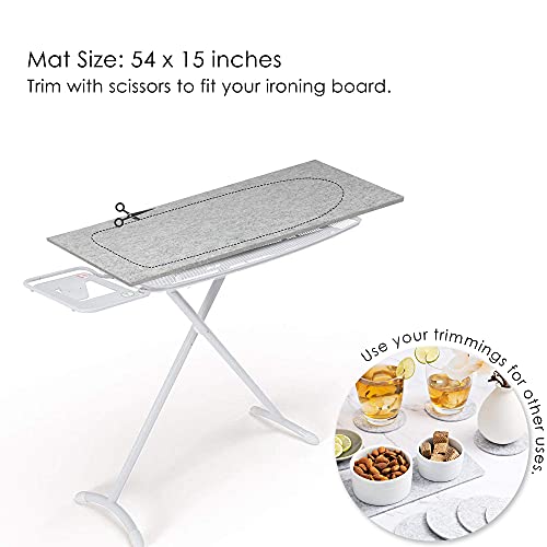 Wool Pressing Mat for Quilting - 15 x 54 XL Extra Large Felt Ironing Pad 3/8" Thick, 100% Wool Heat Resistant for Ironing, Sewing, Cutting on Ironing Board, Tabletop, Dryer, Countertop