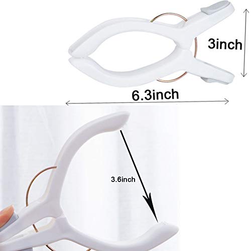 Foshine 8 Pack Large Clips for Beach Chairs, Plastic Clothes Clips White - color: 8 Pack-white