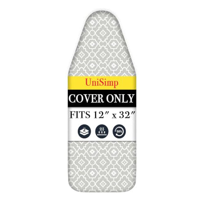 UniSimp Small Ironing Board Cover and Pad 12"x32" Small Iron Board Cover with Padding,Tabletop Mini Ironing Board Cover and Pad Small Size, Cotton Canvas, Heat Resistant, Drawstring Closure Geometric - color: Geometric, size: 12" x 32"