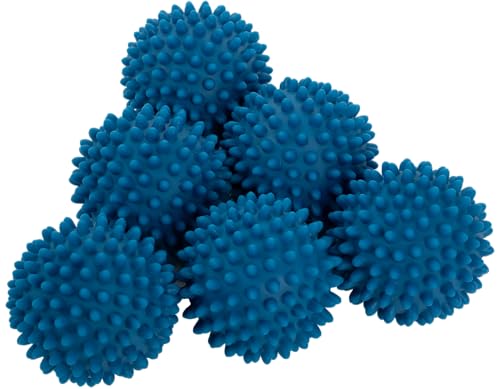 S&T INC. Reusable Plastic Dryer Balls, 6 Pack, 2.5" Diameter, Dark Blue - color: Dark Blue