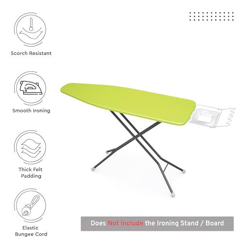 Encasa XO Ironing Board Cover and Pad 42"x14" Medium, Scorch Resistant - color: Lime Green, size: Medium (42"x14")