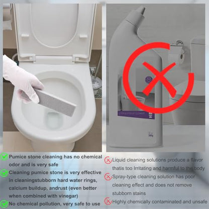 Herda 16 Pack Pumice Stone Toilet Bowl Cleaning, Powerfully Pumice Stick for Toilet Cleaning Hard Water Rings, Calcium Buildup, Rust, Pumice Stone for Cleaning Stove, Tub, Grill, Swimming Pool, Sink - size: 16Pack with Glove