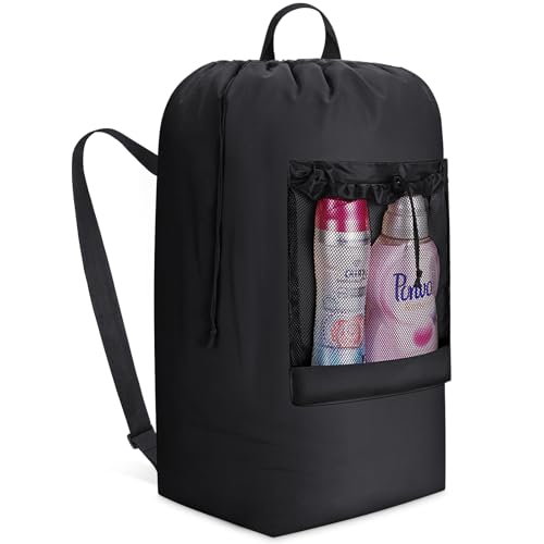 Lifewit Laundry Bag Backpack Travel, 120L, Black - color: Black, size: 120L
