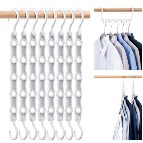 HOUSE DAY White Magic Space Saving Hangers, Premium Smart Hanger Organizer - color: White, size: 10 Pack