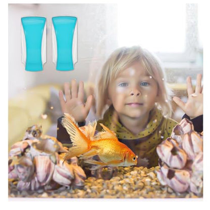 DaToo 2 Pieces Aquarium Magnetic Brush Glass Fish Tank Algae Scrapers Glass Cleaner Floating Scrubber Aquarium Clean Brush (Size L) - size: Size L (2 PCS)