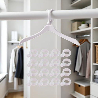 50Pcs White Plastic Windproof Hanger Hooks Clothes Hanger Buckle Clip Laundry Hanging Hooks Closet Rod Hanging Tool for Drying Rack Clothes Hangers, Suit Hangers