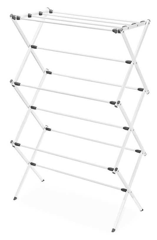Whitmor Expandable Clothes Drying Rack: 3 Tier Laundry Drying Rack, Collapsible Drying Rack Clothing, Portable Space Saving Clothing Rack for Indoor Outdoor, 35.5" L x 14.50" W x 45.2" H, White - color: White Deluxe, size: Large
