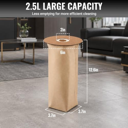 WORKPRO 6PCS Replacement Dust Collection Bags, Compatible With WORKPRO Backpack Vacuum Cleaner (W125417AE)