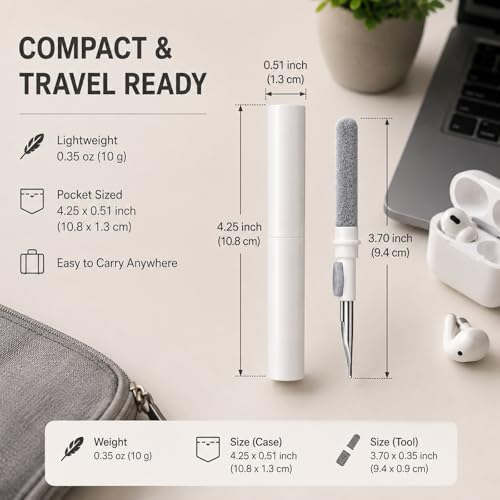 3 Pack Multi-Function Cleaning Kit with Soft Brush, Portable Cleaning Tools for Earbuds, Charging Cases, Keyboards, Phones & Small Electronics