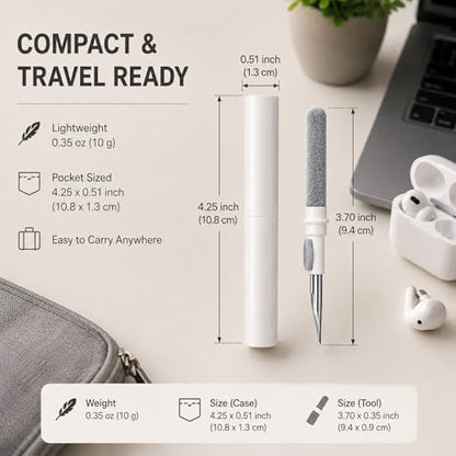3 Pack Multi-Function Cleaning Kit with Soft Brush, Portable Cleaning Tools for Earbuds, Charging Cases, Keyboards, Phones & Small Electronics