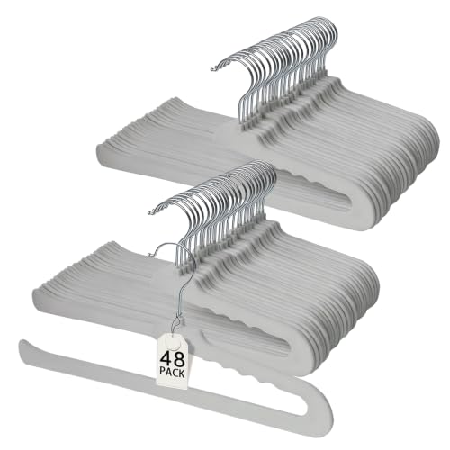 ManGotree Non Slip Velvet Pants Hangers Felt Jean Hangers 48 Pack Grey - color: Gray, size: 48 Pack
