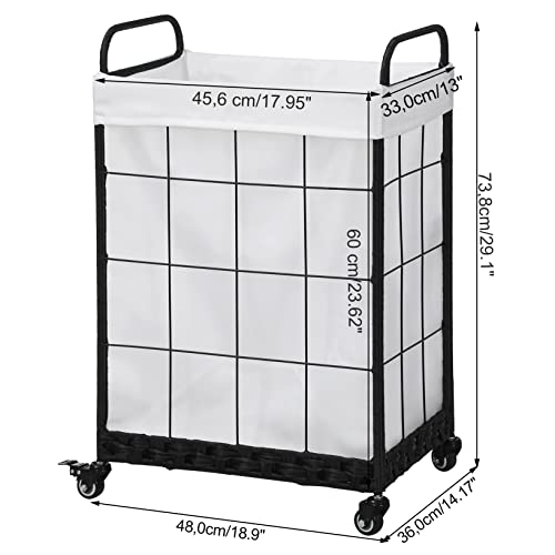 100L Laundry Hamper with Wheels, Heavy-Duty Laundry Basket