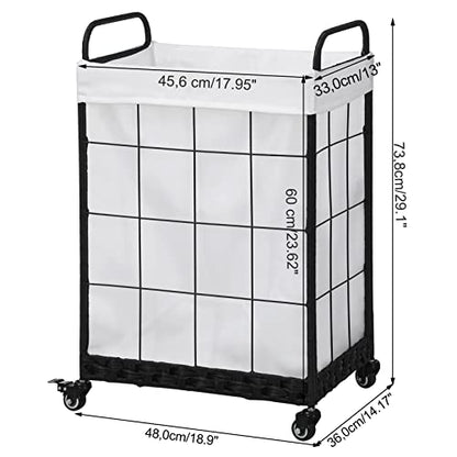 100L Laundry Hamper with Wheels, Heavy-Duty Laundry Basket