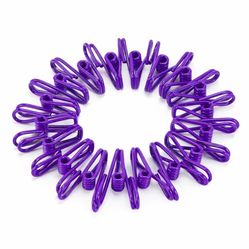 Mr. Pen- PVC-Coated Utility Clips, 2 Inch, 18 Pack, Purple - color: Purple