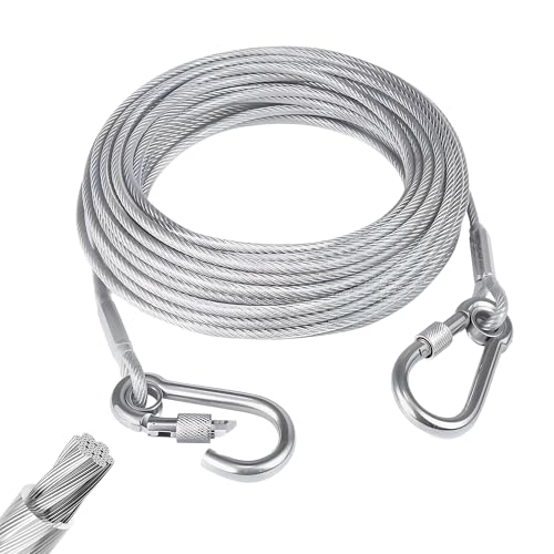 1/5'' Outdoor Clothesline,Heavy Galvanized Steel Cable,33ft - size: 33ft
