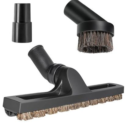 1 1/4 inch(32mm) Vacuum attachments & Brushes for Shark Vacuum Brush 360°with Wheels 12” Wide Hardwood Brush & Adapter Vacuum Floor Brush with Horse Hair Round Dust Brush Attachments for Shark Vacuum