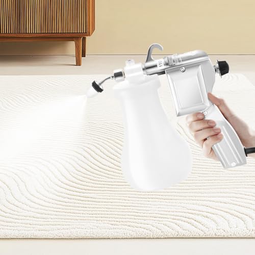 Textile Spot Cleaning Gun Electric, 60W High-Pressure Fabric Stain Remover with 0.65L Tank, Adjustable Spray Nozzle, 110V Upholstery Cleaning Tool for Carpets, Auto Interiors, Apparel(Silver)