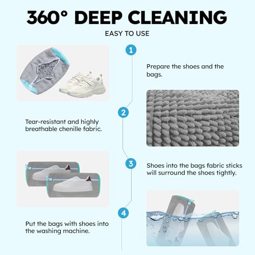 Shoe Washing Machine Bag: Shoe Washing Bag Keeps Clean - Reusable Laundry Shoe Bag for Sneaker Tennis Shoes Unstain Cleaner Kit(Grey 2 Pcs) - color: Pink 2pcs