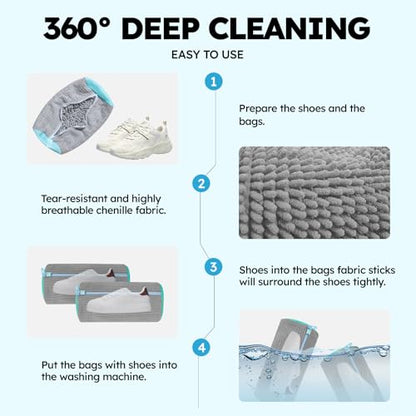 Shoe Washing Machine Bag: Shoe Washing Bag Keeps Clean - Reusable Laundry Shoe Bag for Sneaker Tennis Shoes Unstain Cleaner Kit(Grey 2 Pcs) - color: Pink 2pcs
