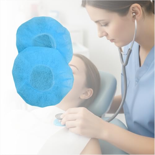 Disposable Stethoscope Covers, Non-Woven Stethoscope Head Sleeves for Home & Clinic, 2.4" Diameter, Pack of 100 (Blue) - color: Blue