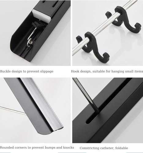 FOLAI 3-Piece Drill-Free Folding Clothes Drying Rack (Black) - color: Black, size: 3-Piece