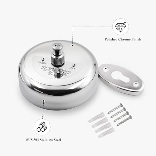 Wall Mounted Retractable Clothesline(Sliver) - size: Sliver