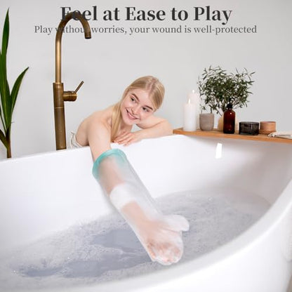 mosago Waterproof Cast Covers for Shower Arm Kids - color: Green, size: Arm-L（length 22.4"）