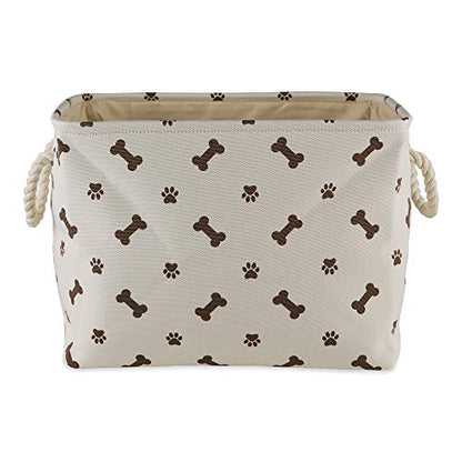 Bone Dry Pet Storage Collection Paw and Bone Print, Medium Rectangle, 16x10x12, Dark Brown - color: Dark Brown, size: Medium Rectangle, 16x10x12"