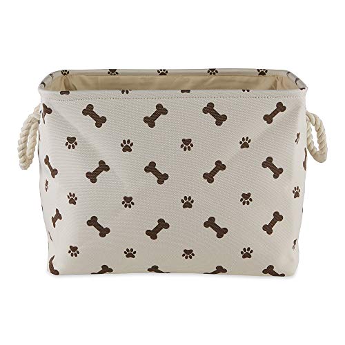 Bone Dry Pet Storage Collection Paw and Bone Print, Medium Rectangle, 16x10x12, Dark Brown - color: Dark Brown, size: Medium Rectangle, 16x10x12"