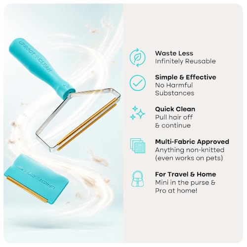 Uproot Cleaner Pro Pet Hair Remover & Mini - Pet Hair Removal Tool Multi Fabric Edge & Carpet Scraper - Cat for Couch, Cat Towers, Car Detailing The Furry-Situation Survival Kit