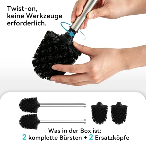 Dailyart Toilet Brush and Holder Set No Drilling Wall Mounting, 2 Pack