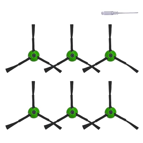 Replacement Side Brush Parts for iRobot Roomba i j eSeries j5 j5+ j6 j6+ j7 j7+ j8 j8+ j9 j9+ i3 i4 i5 i5+ i6 i6+ i7 i7+ i8 i8+ e5 e6 Robotic Vacuum Accessories Kit,6 Black Side Brush,Screw Driver