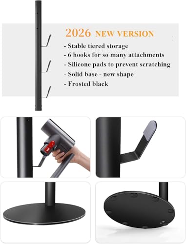 XIGOO Vacuum Stand for Dyson V15 Detect, V11 V10 V8 V7 V6 - color: Black, style: 6 Hooks