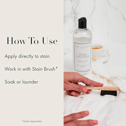 The Laundress Stain Solution, Laundry Stain Remover Treatment for Makeup, Red Wine, Coffee, Grass, 16 oz Stain Brush, Laundry Brush for Clothes Stain Removal, Small Brush for Cleaning